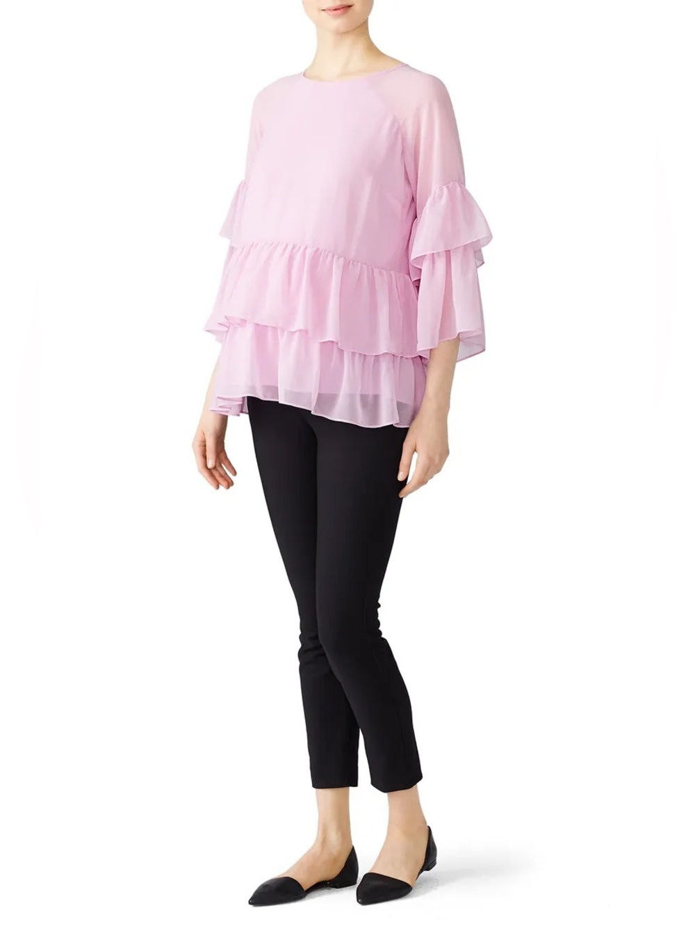 Rosie Pope Margot Maternity Blouse Layered Ruffle Blouse